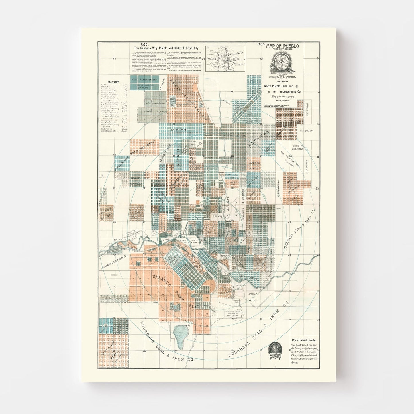 Vintage Map of Wayne Township, Marion County, Indiana 1922