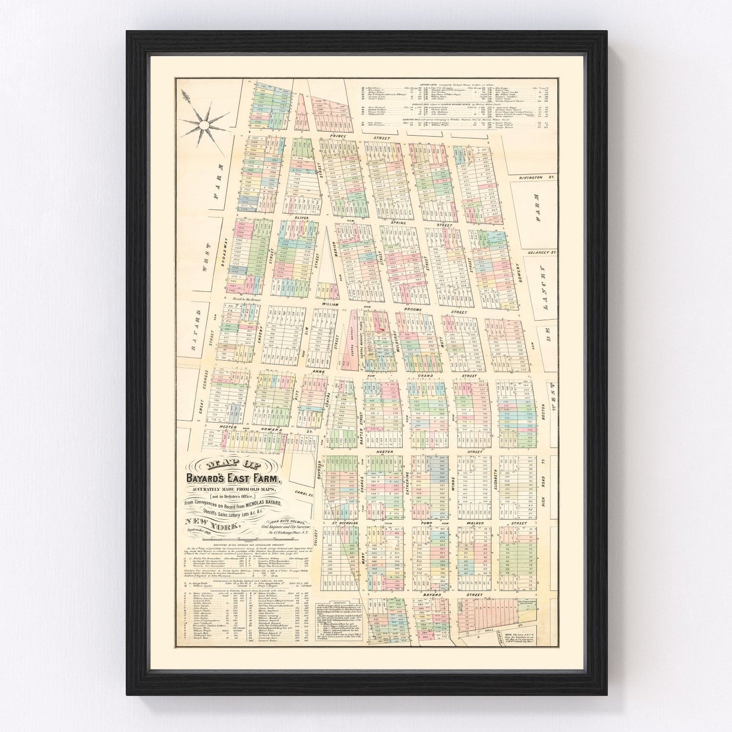 Vintage Map of Little Italy, New York 1869