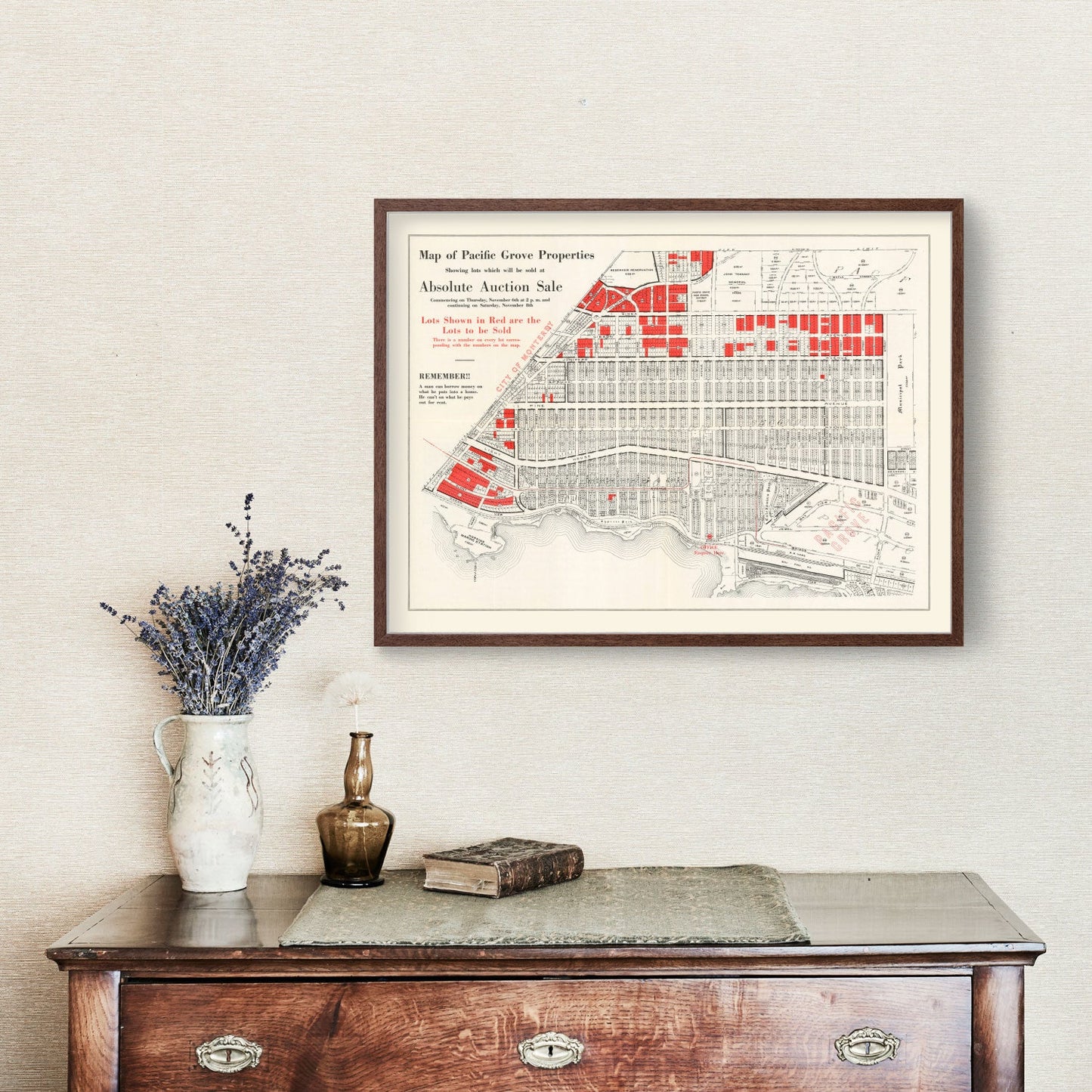 Vintage Map of Pacific Grove, California 1919