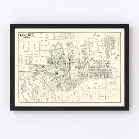 Vintage Map of Jamaica Queens, New York 1873
