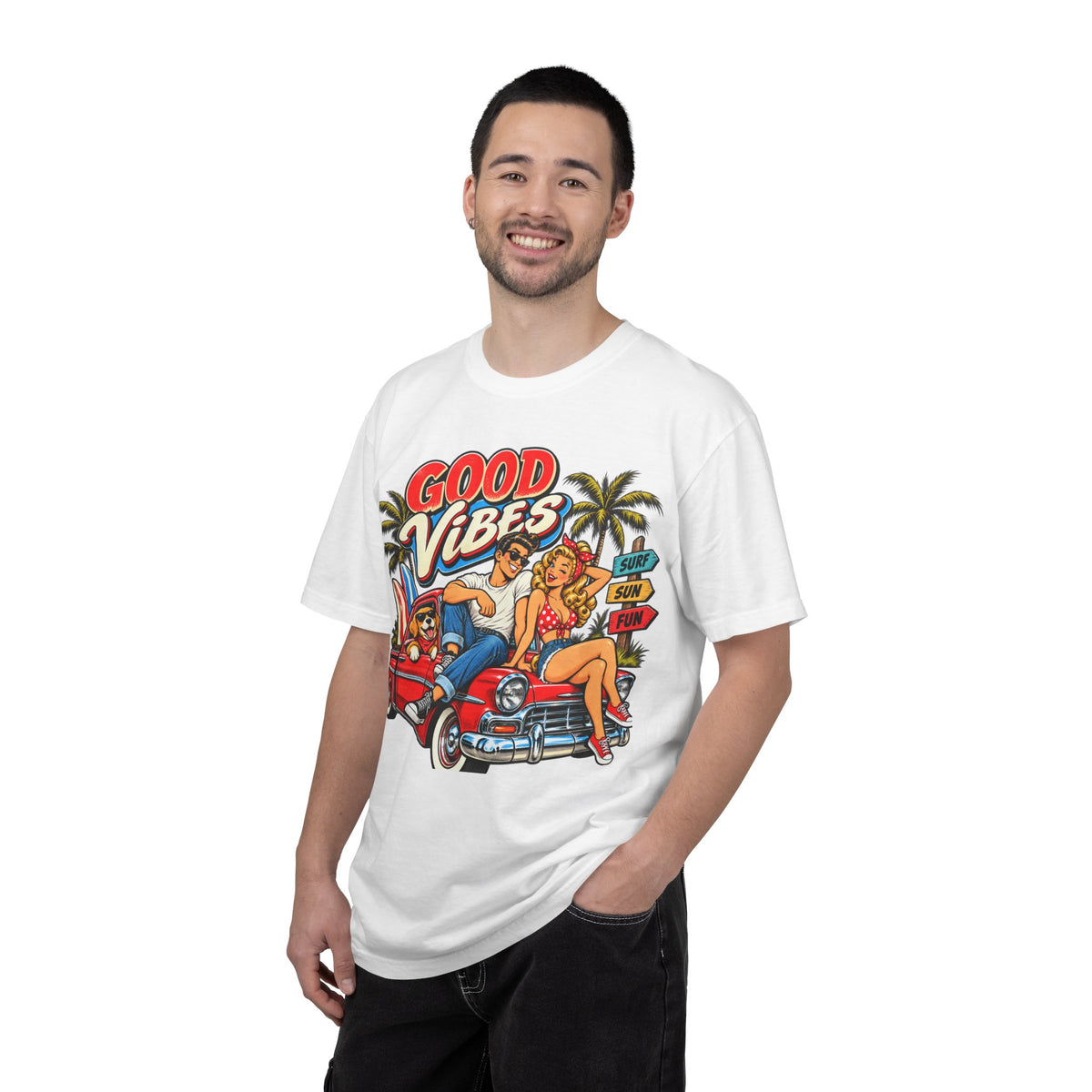 Good Vibes Retro Beach T-Shirt