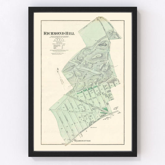 Vintage Map of Richmond Hill Queens, New York 1873