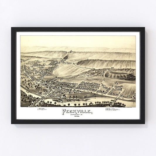 Vintage Map of Peckville, Pennsylvania 1892
