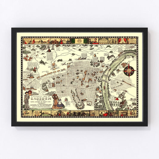 Vintage Map of Gadsden, Alabama 1939
