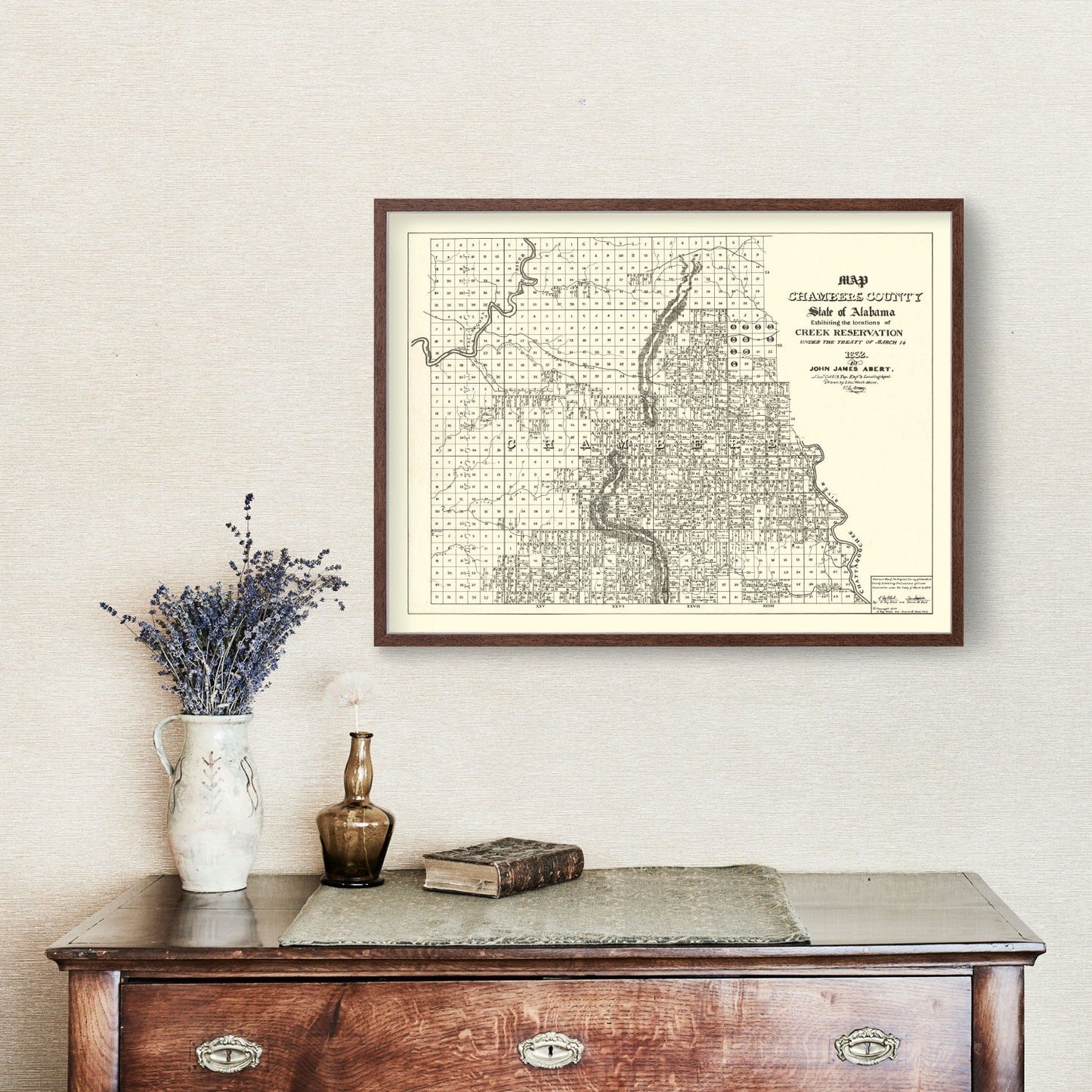 Vintage Map of Chambers County, Alabama 1974