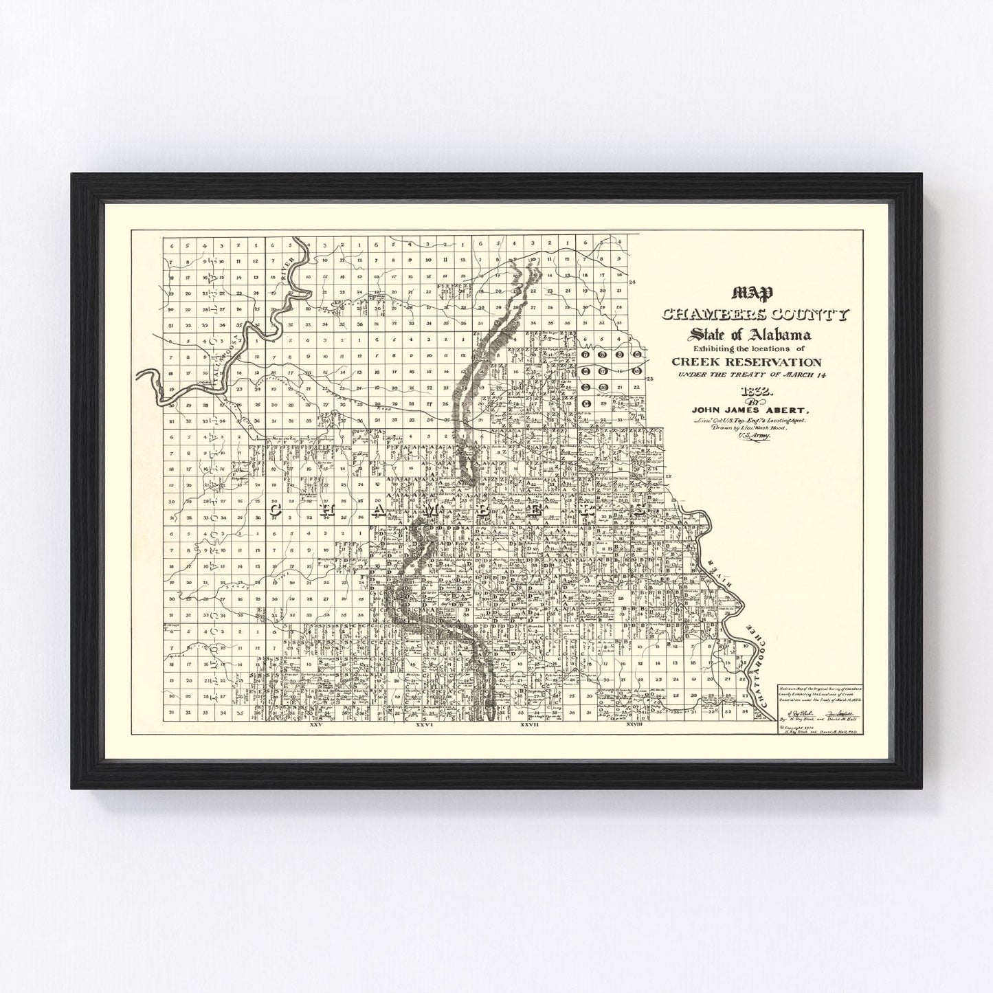 Vintage Map of Chambers County, Alabama 1974