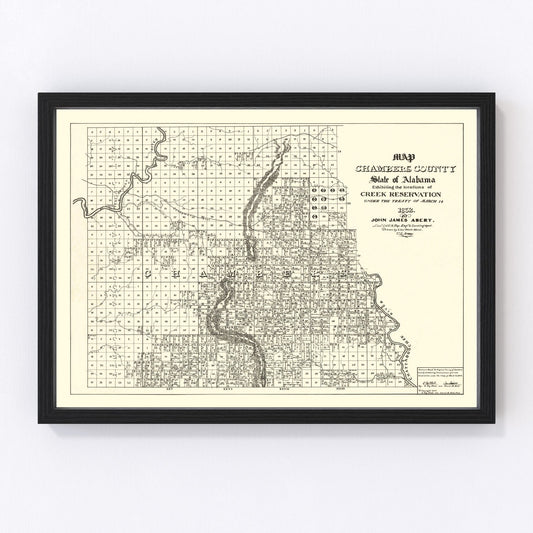 Vintage Map of Chambers County, Alabama 1974