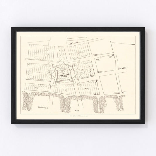 Vintage Map of Fort Charlotte, 1880