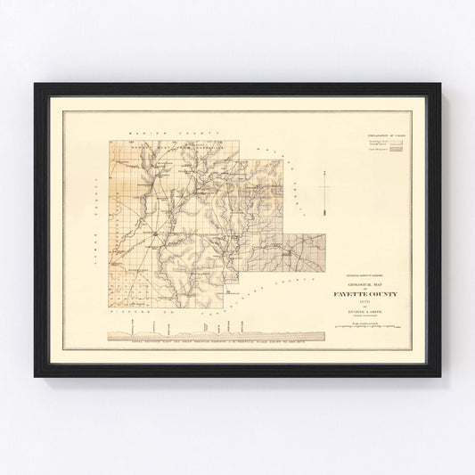 Vintage Map of Fayette County, Alabama 1878