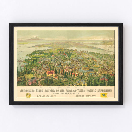 Vintage Map of Seattle, Washington 1909