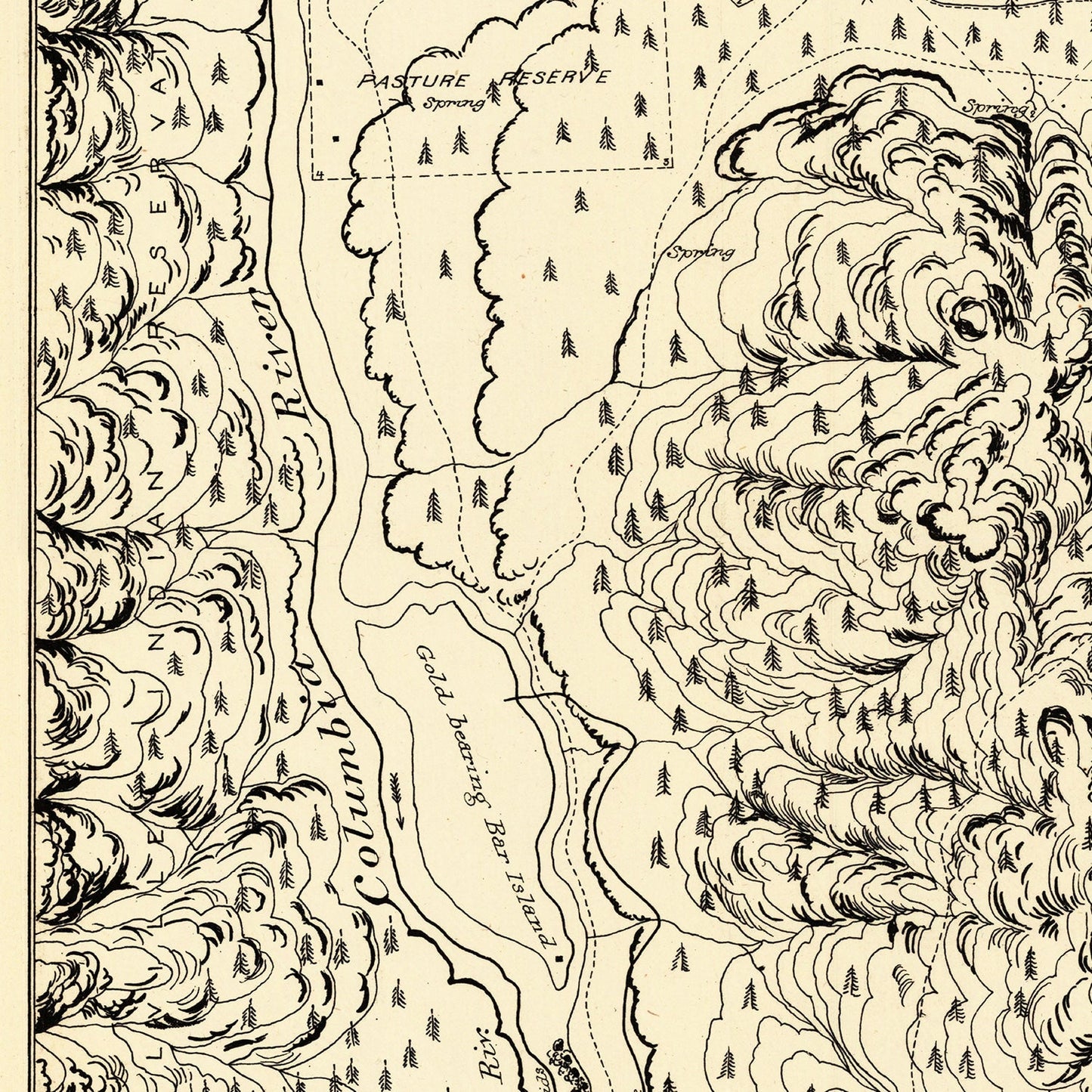 Vintage Map of Camp Spokane, 1882