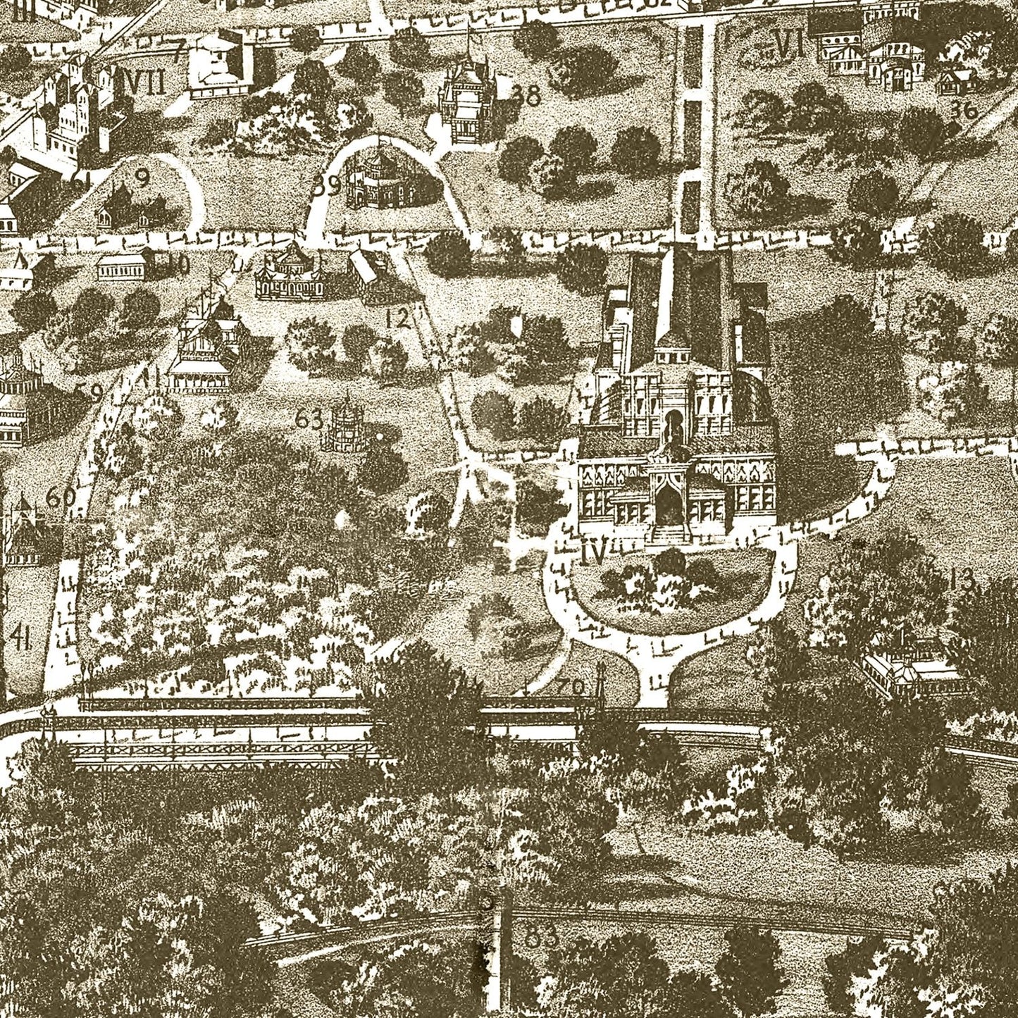 Vintage Map of Philadelphia, Pennsylvania 1876