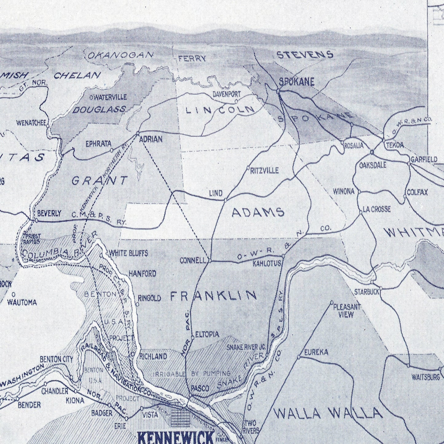 Vintage Map of Kennewick, Washington 1911