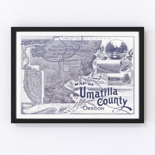 Vintage Map of Umatilla County, Washington 1908