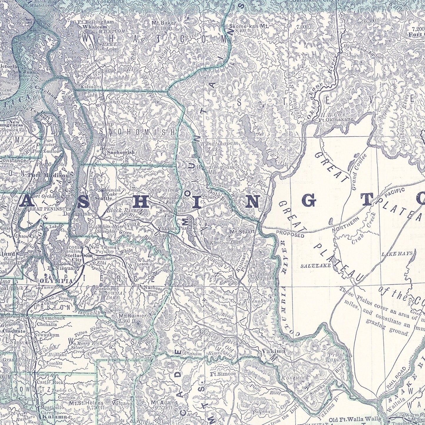 Vintage Map of Washington 1881