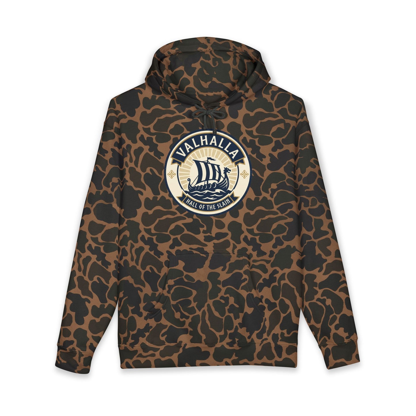 Valhalla Viking Ship Hoodie — Norse Mythology Graphic Pullover