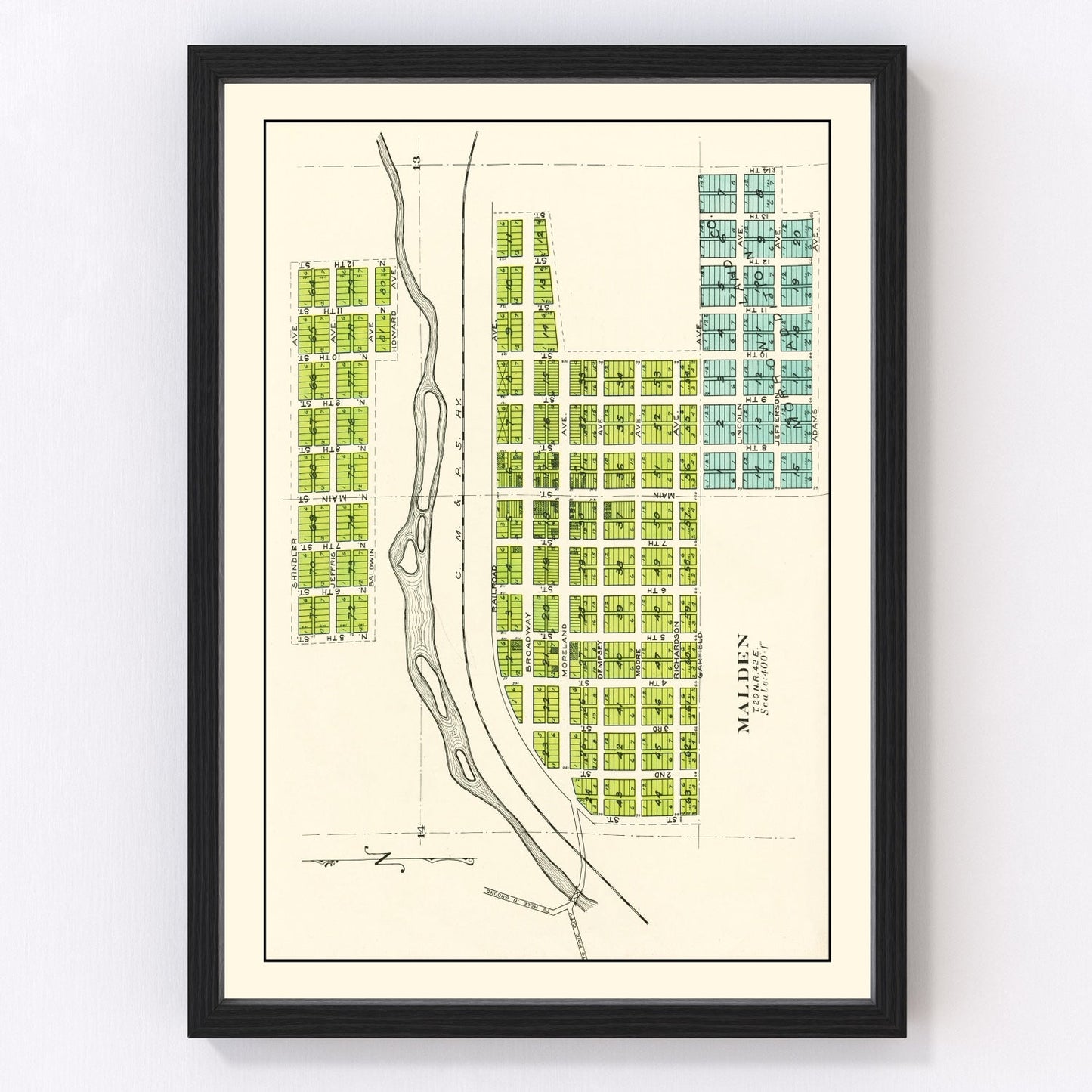 Vintage Map of Malden, Washington 1910