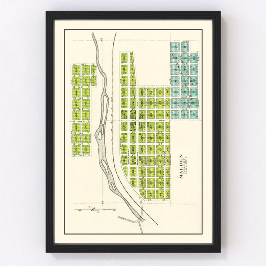 Vintage Map of Malden, Washington 1910