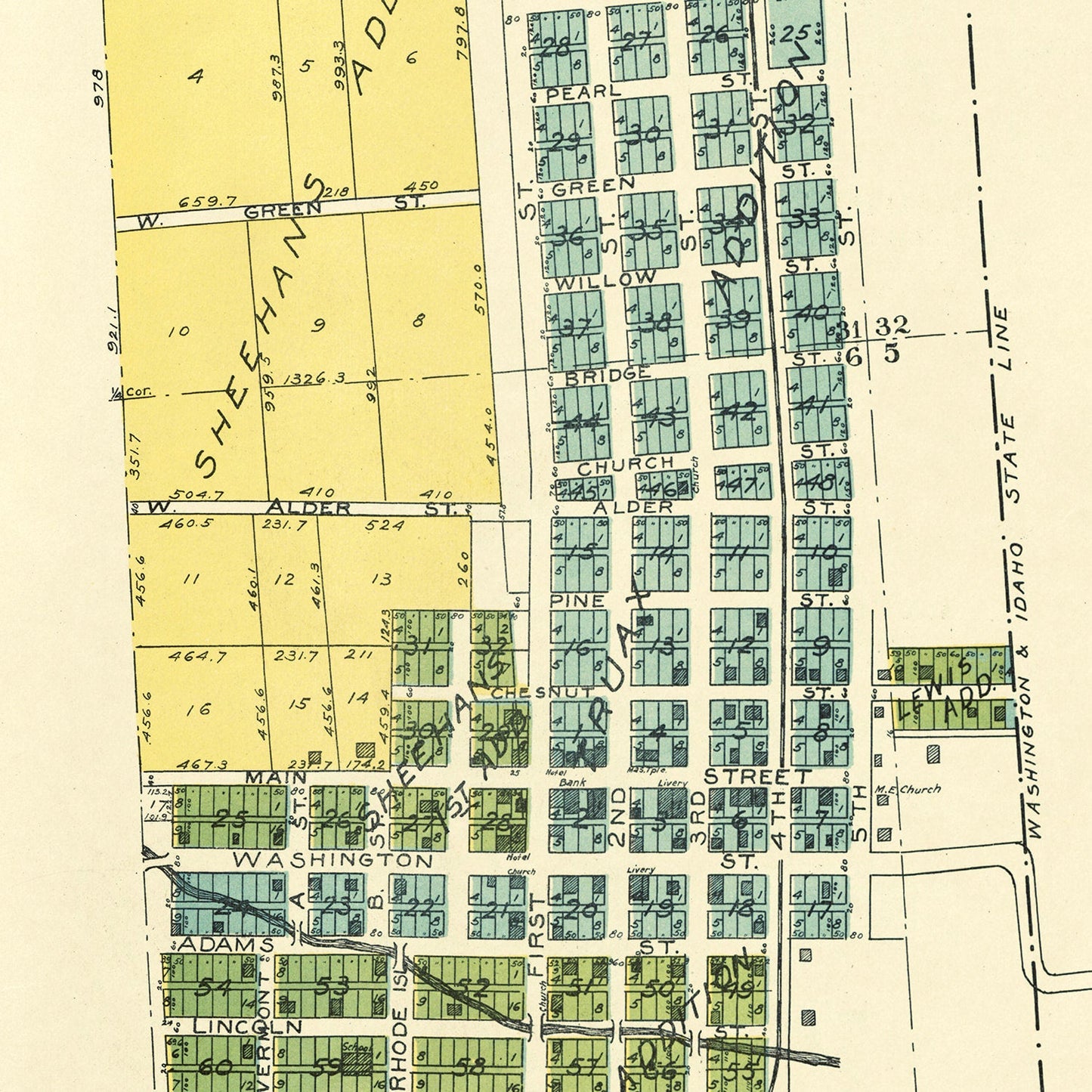 Vintage Map of Farmington, Washington 1910