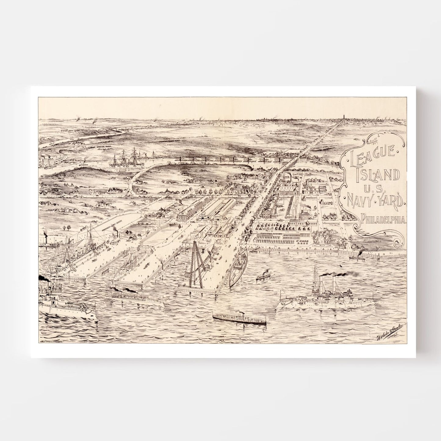 Vintage Map of Philadelphia, Pennsylvania 1897