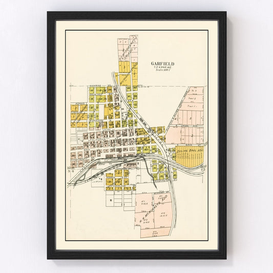 Vintage Map of Garfield, Washington 1910
