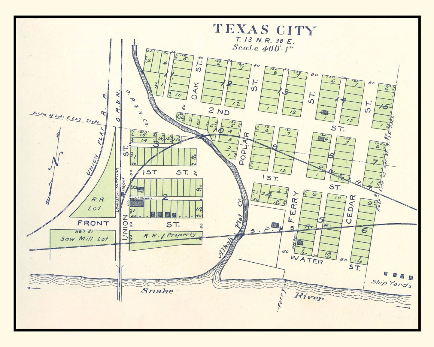 Vintage Map of Texas City, Washington 1910