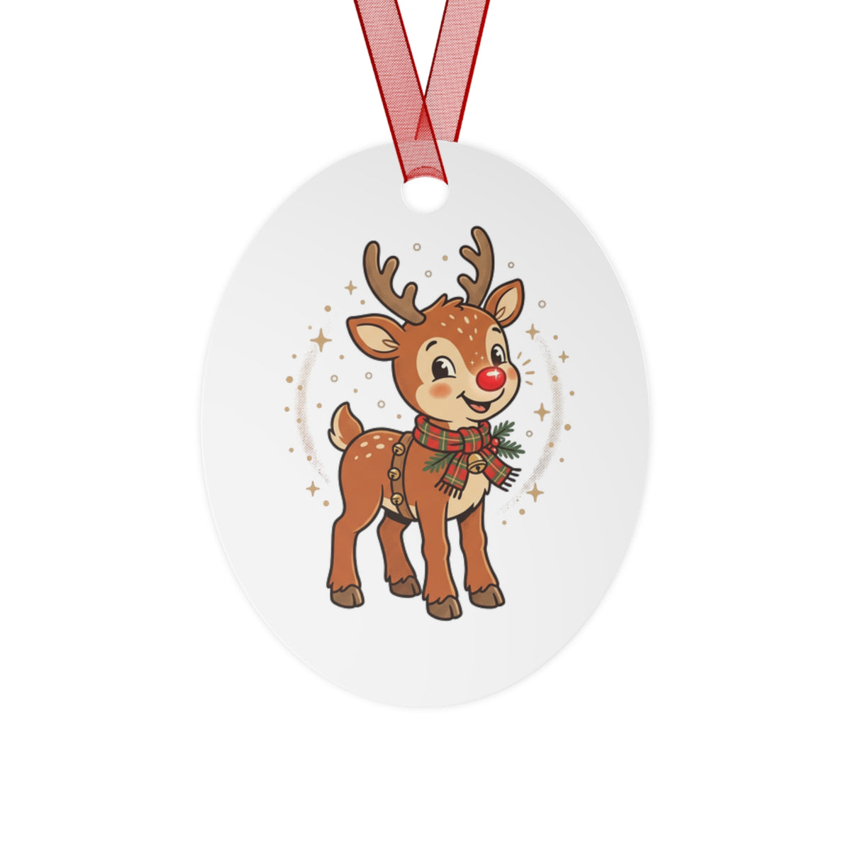 Reindeer Metal Ornament — Cute Holiday Christmas Tree Decoration