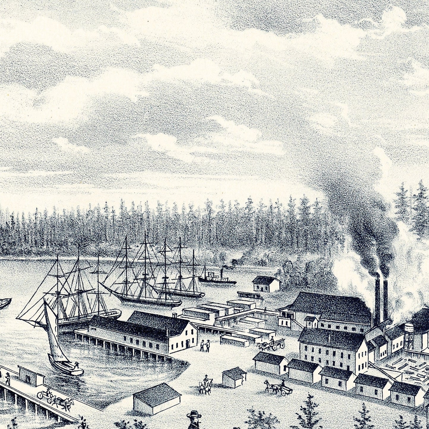 Vintage Map of Port Hadlock, Washington 1889