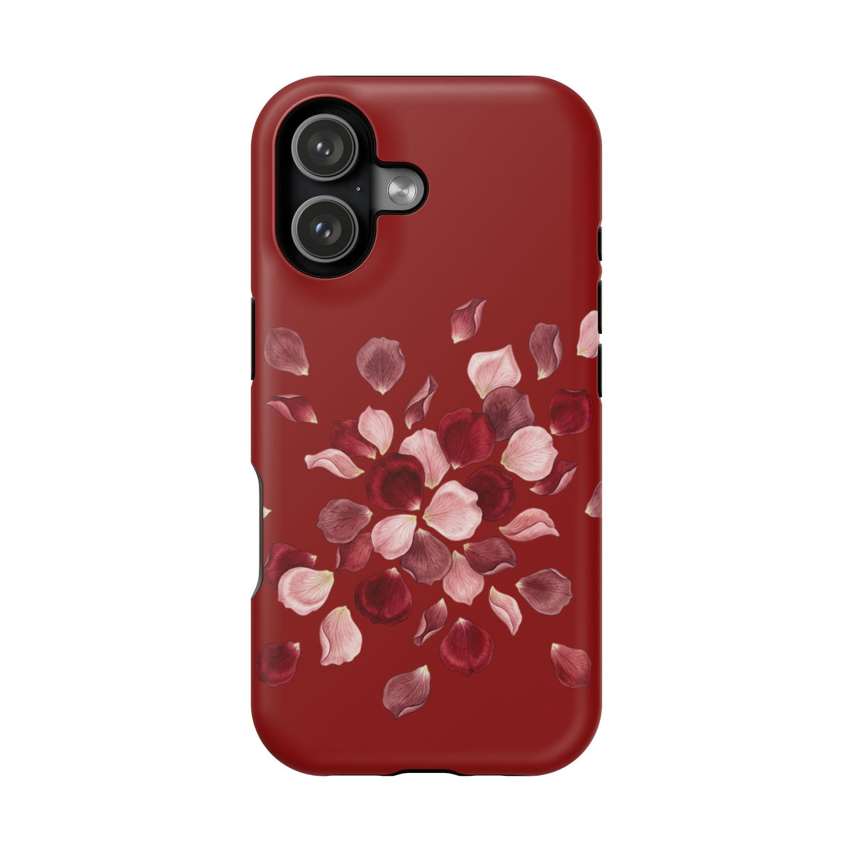 Phone Case — Red Floral Petal Magnetic Impact-Resistant Cover