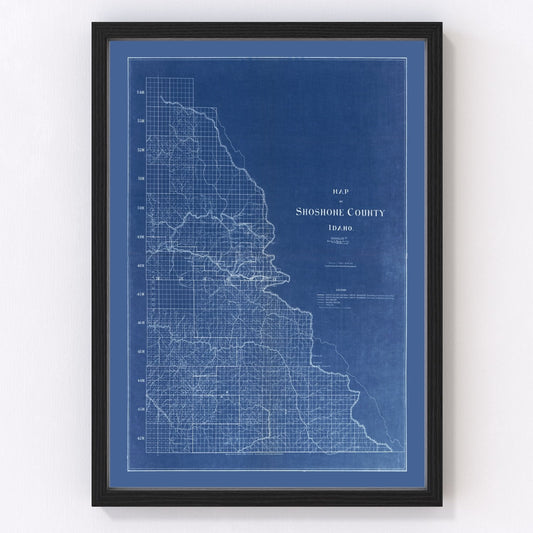 Vintage Map of Shoshone County, Idaho 1907