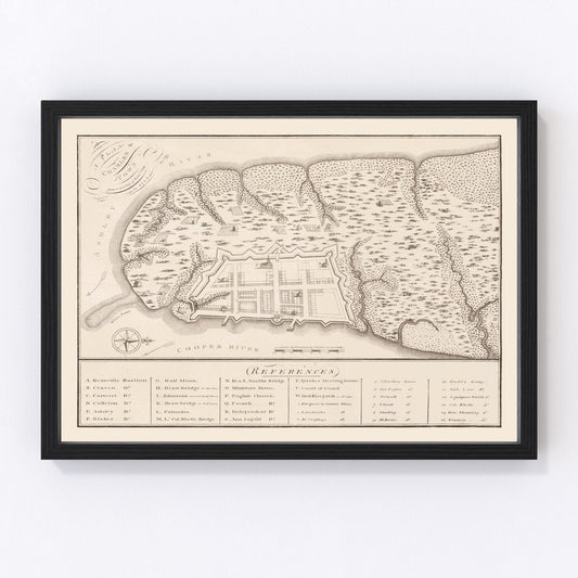 Vintage Map of Charleston, South Carolina 1809