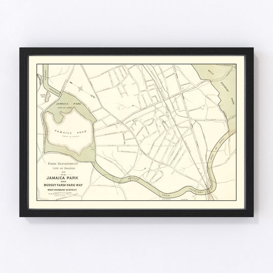 Vintage Map of Jamaica Park, Massachusetts 1876