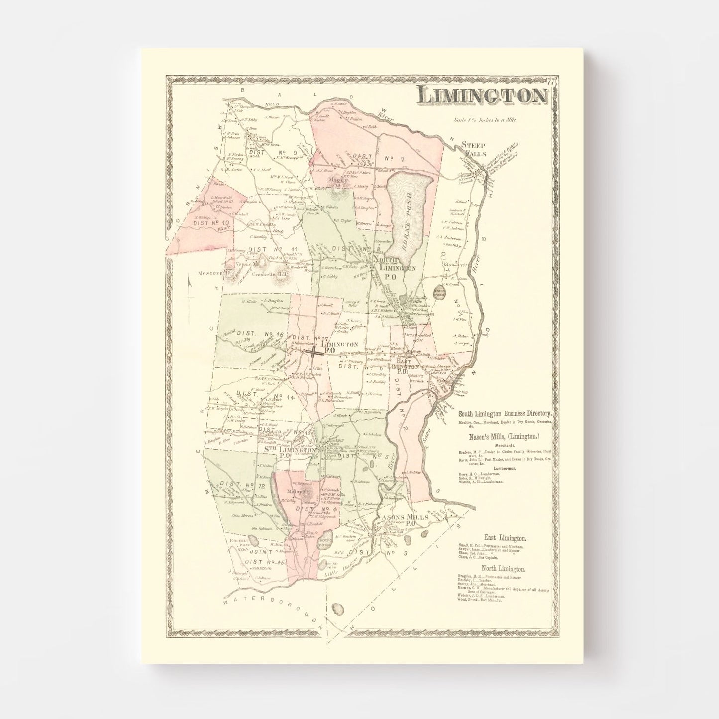 Vintage Map of Limington, Pennsylvania 1872