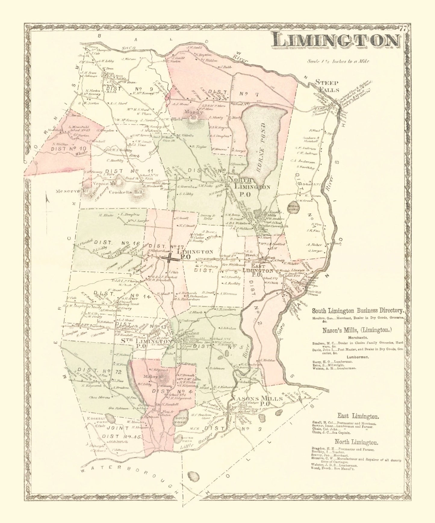 Vintage Map of Limington, Pennsylvania 1872