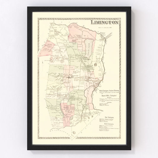 Vintage Map of Limington, Pennsylvania 1872
