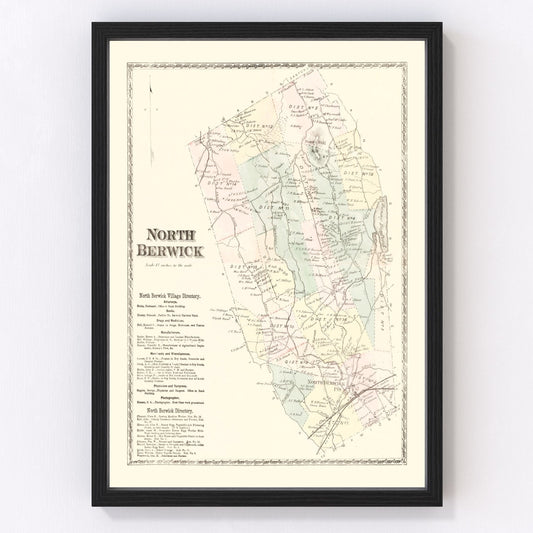 Vintage Map of North Berwick, Pennsylvania 1872