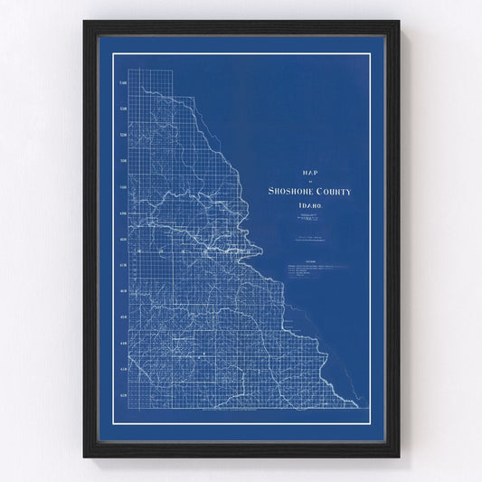 Vintage Map of Shoshone County, Idaho 1907