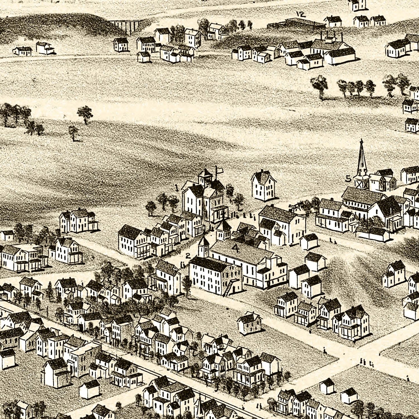 Vintage Map of Plains, Pennsylvania 1892