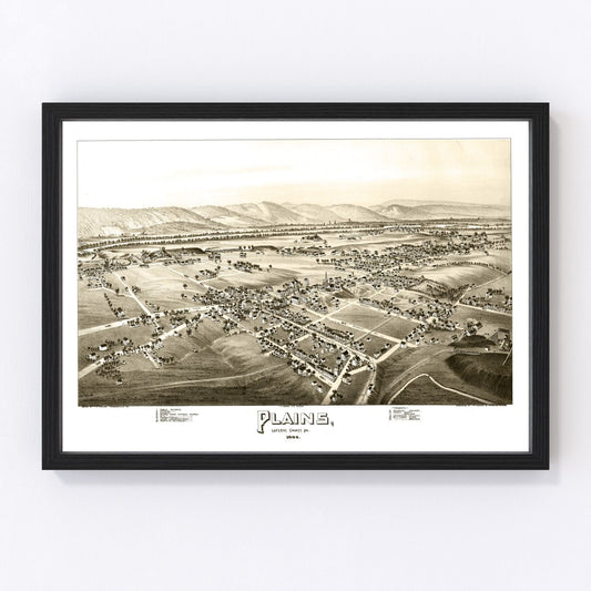 Vintage Map of Plains, Pennsylvania 1892
