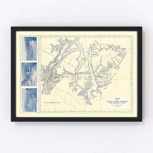 Vintage Map of Atlin Mining District, 1899