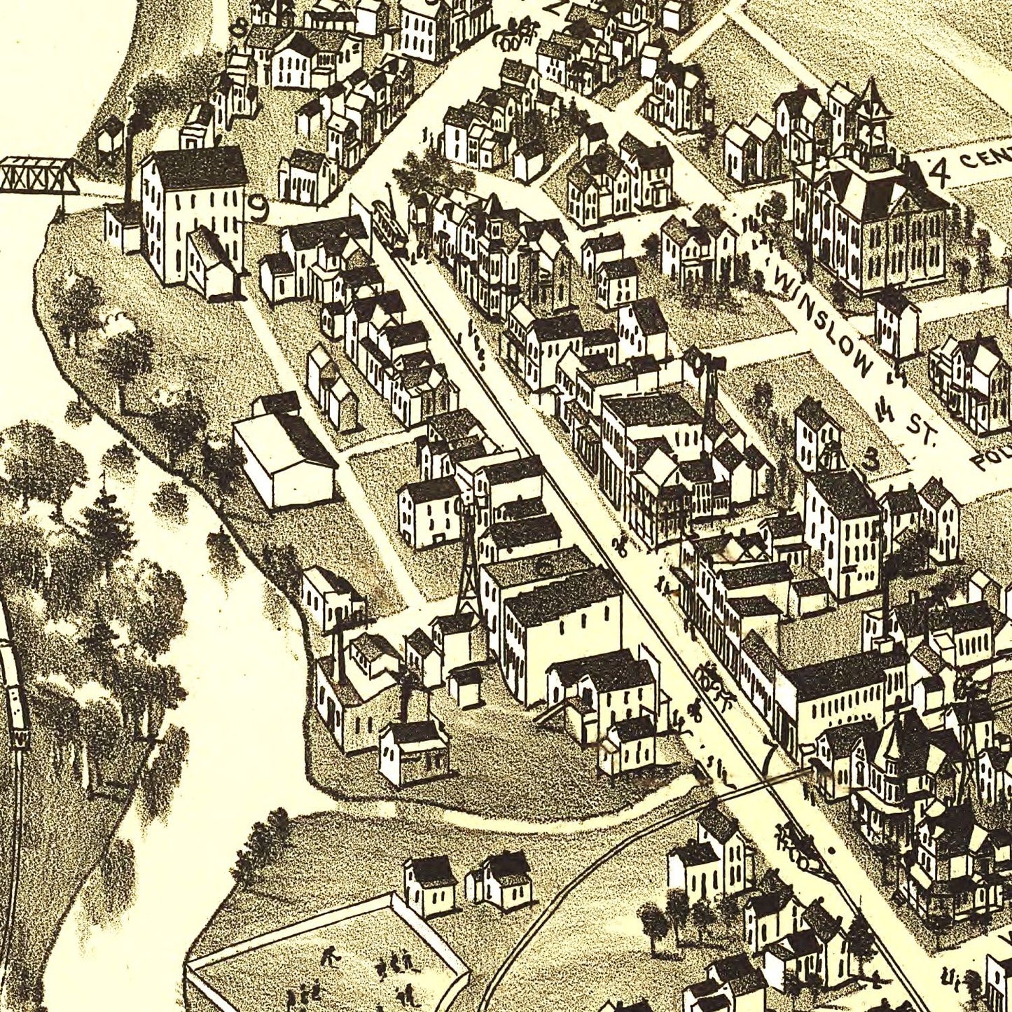 Vintage Map of Lindsey, Pennsylvania 1895