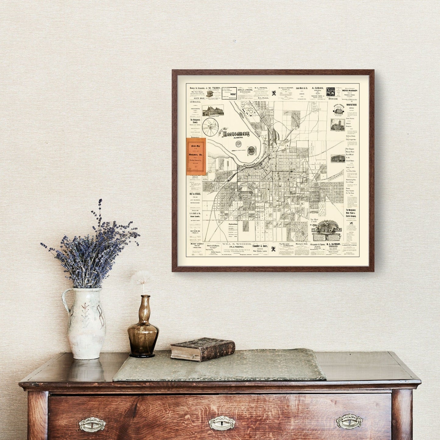 Vintage Map of Montgomery, Alabama 1899