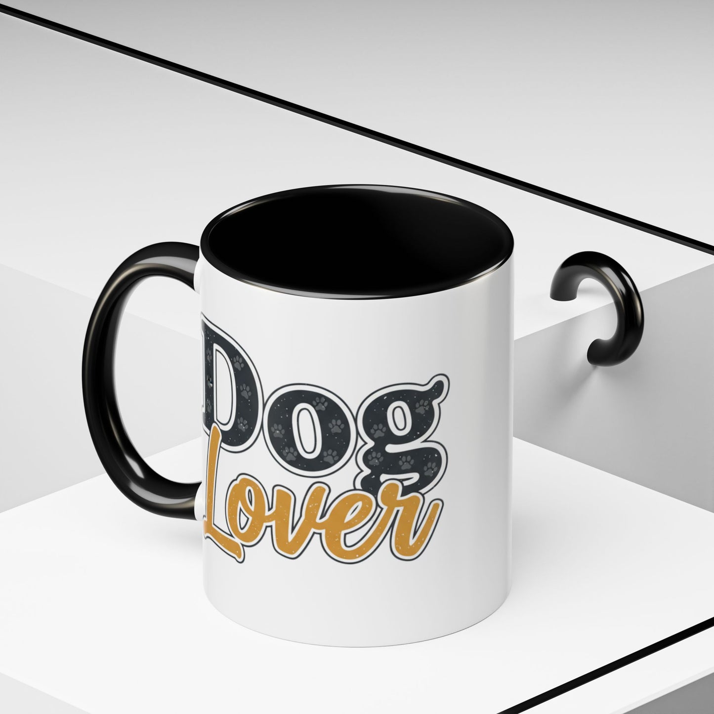 Dog Lover Accent Coffee Mug — 'Dog Lover' 11/15oz Ceramic Mug