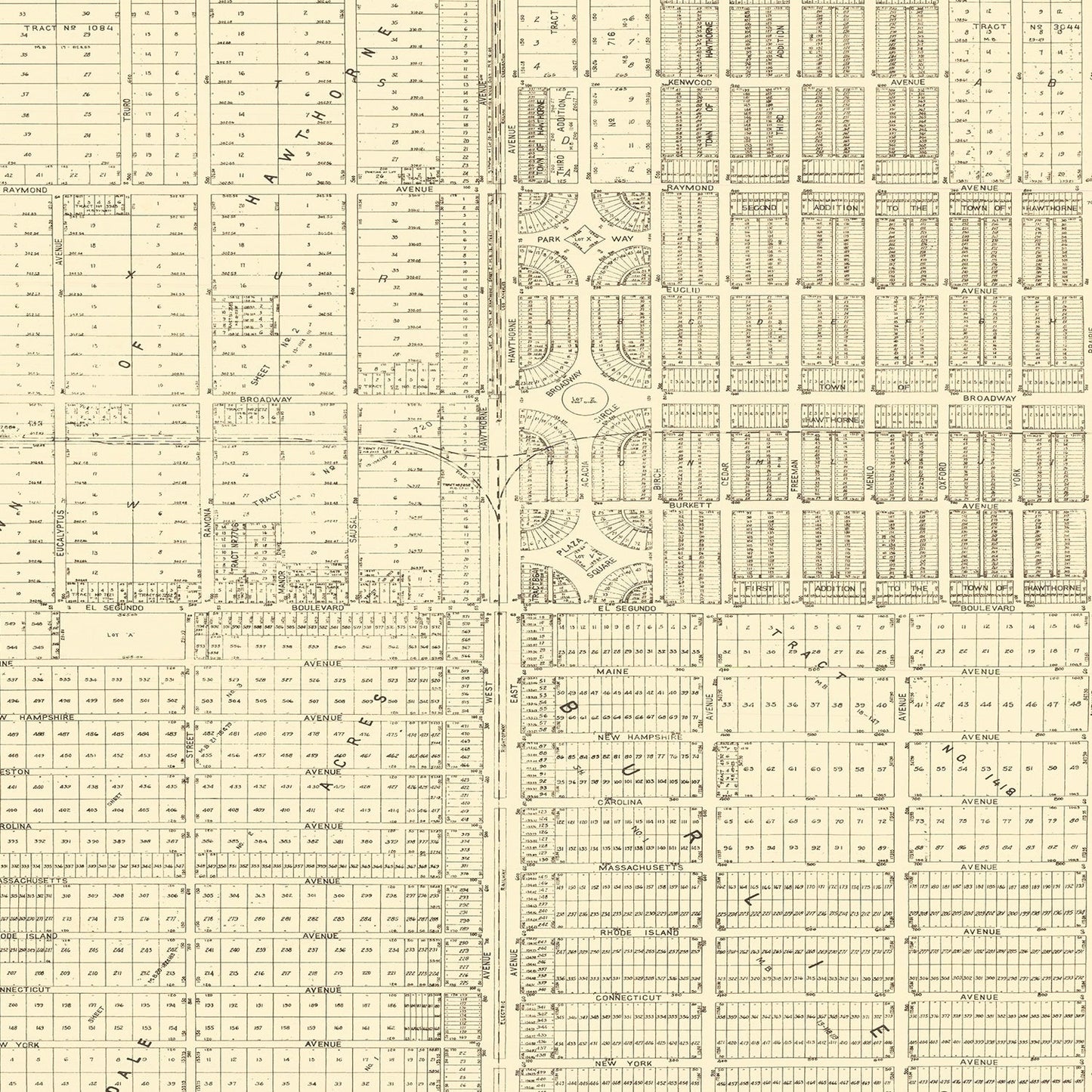 Vintage Map of Hawthorne, California 1932