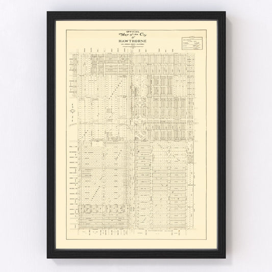 Vintage Map of Hawthorne, California 1932