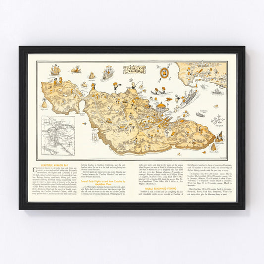 Vintage Map of Catalina Island, 1933