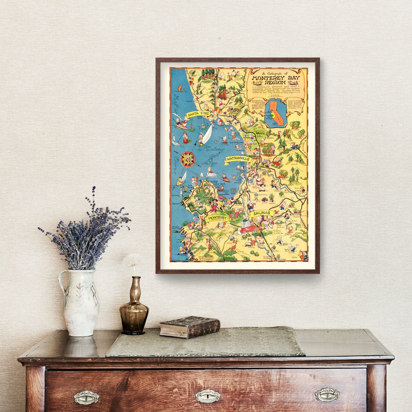 Vintage Map of Monterey Bay, 1933