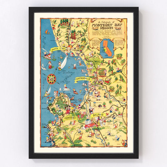Vintage Map of Monterey Bay, 1933