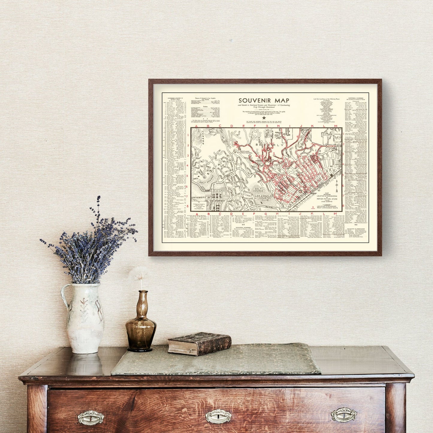 Vintage Map of Beverly Hills, California 1938
