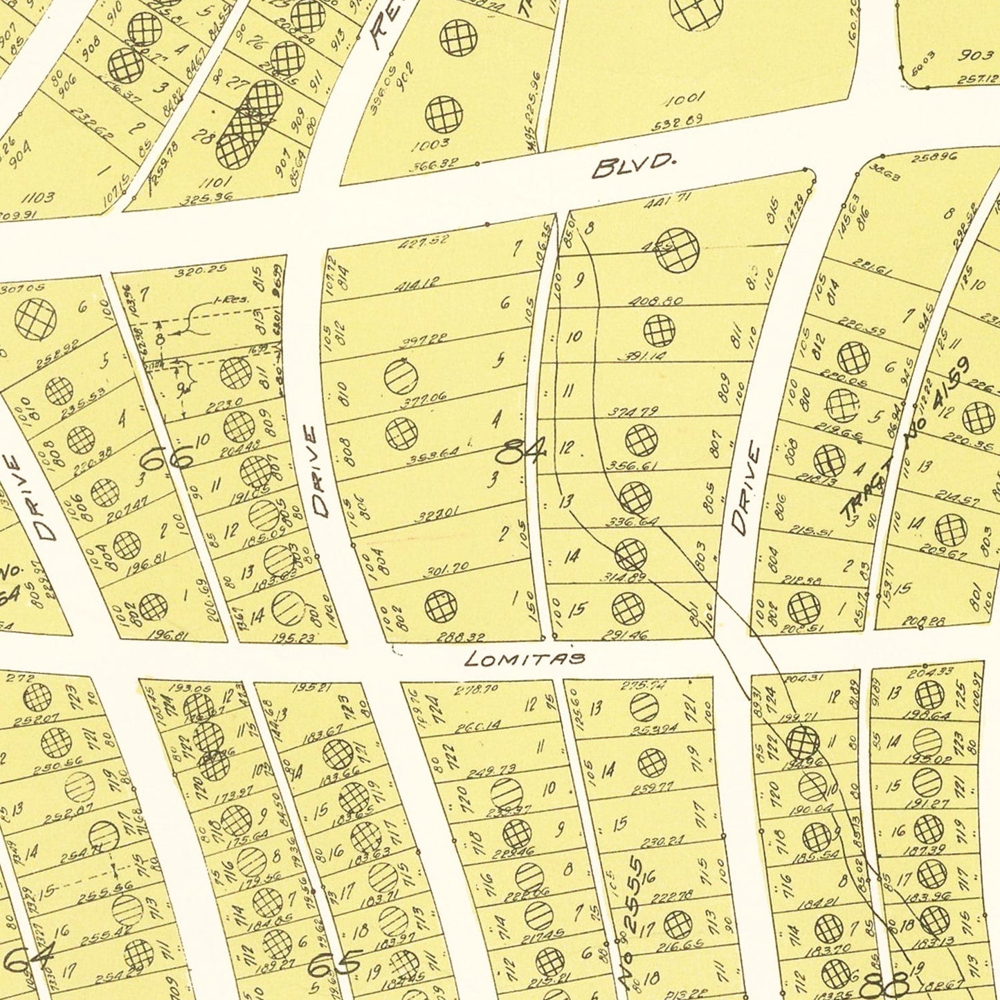 Vintage Map of Beverly Hills, California 1940